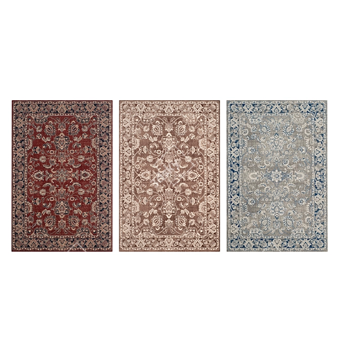 Versatile Carpet Set: High-Quality Textures. 3D model image 3