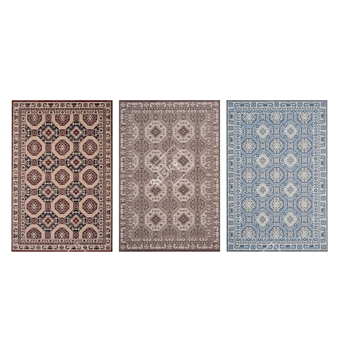 Premium Carpet Collection: Set of 3 High-Quality Textured Carpets 3D model image 3