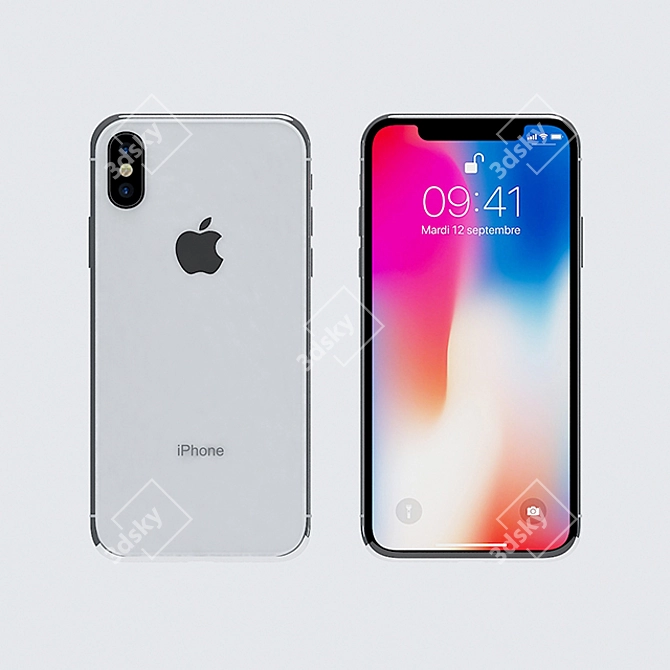 Sleek and Modern Apple iPhone X 3D model image 2