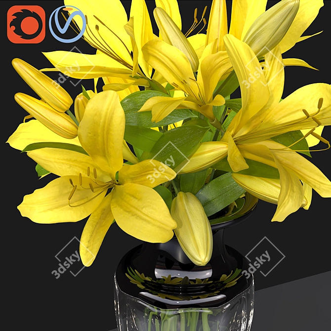 Not required to translate description as it is already in English.

Elegant Lily Bouquet Vase 3D model image 2