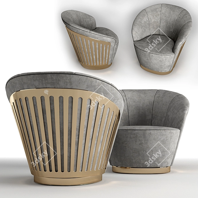 Giorgio Swivel Occasional Chair: Elegance in Motion 3D model image 2