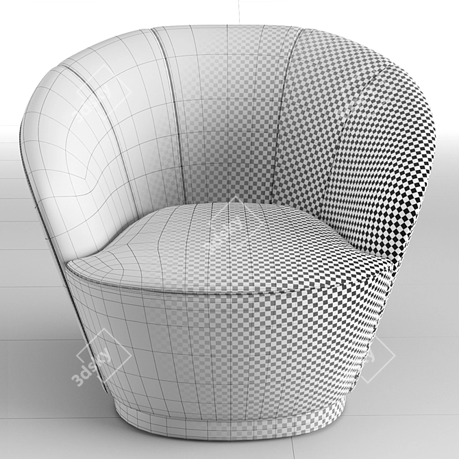 Giorgio Swivel Occasional Chair: Elegance in Motion 3D model image 3