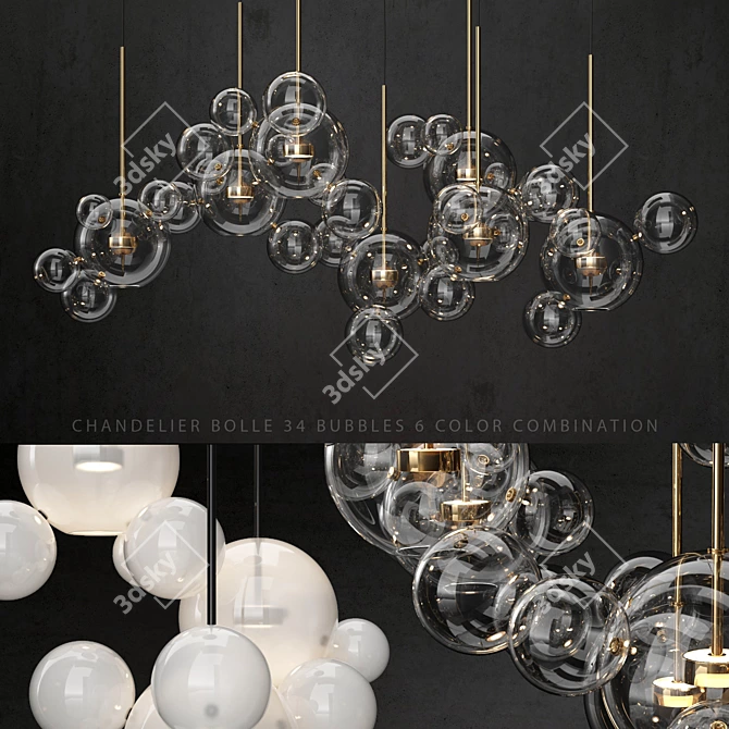 G&C Bolle 34 Bubble Chandelier 3D model image 1