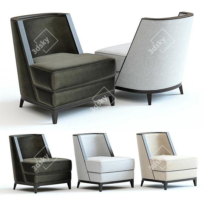 Modern Sloane Armchair: High-Detail 3D Model 3D model image 1