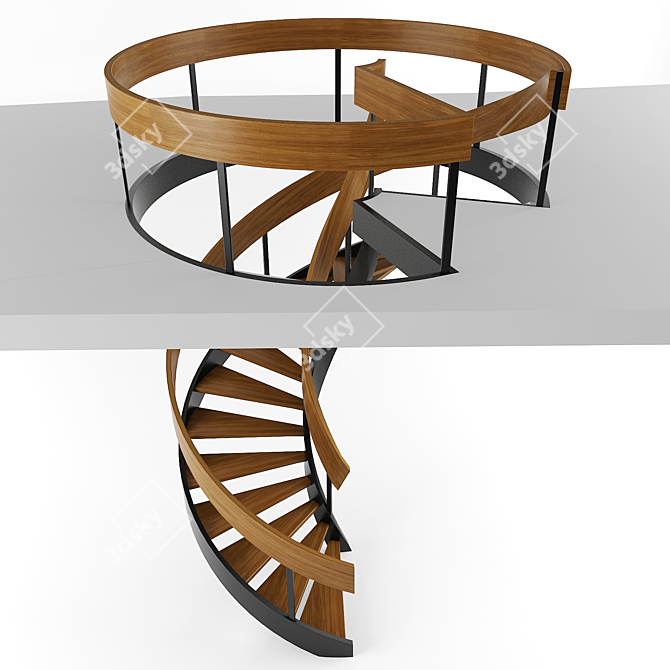 Title: Spiral Stairs, 2000mm 3D model image 2