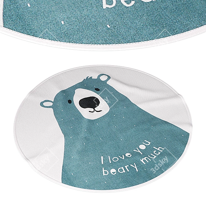 Love Bear Round Cotton Rug - 100 cm 3D model image 1