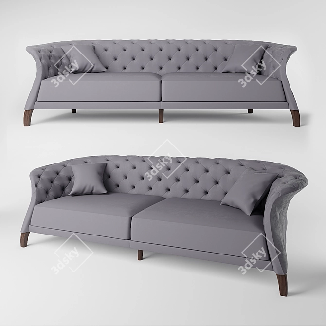 Phoenix Leather Sofa 3D model image 1