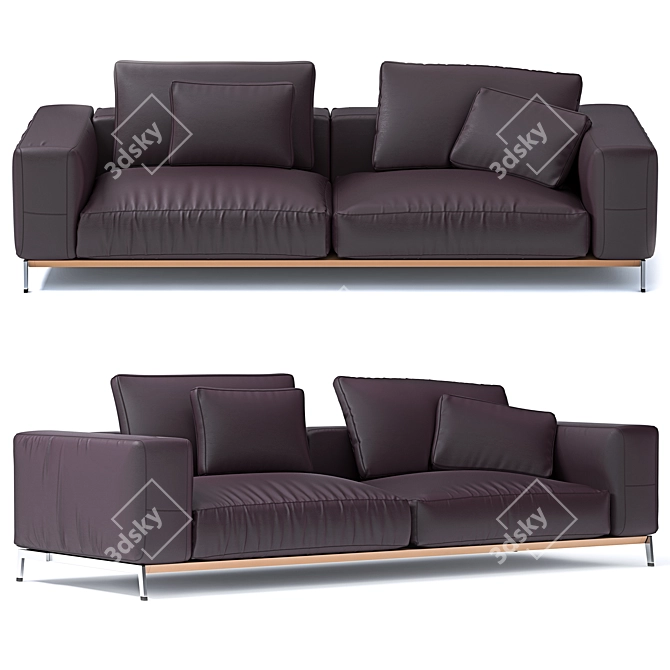 Sleek Ettore Sofa by Citterio 3D model image 1