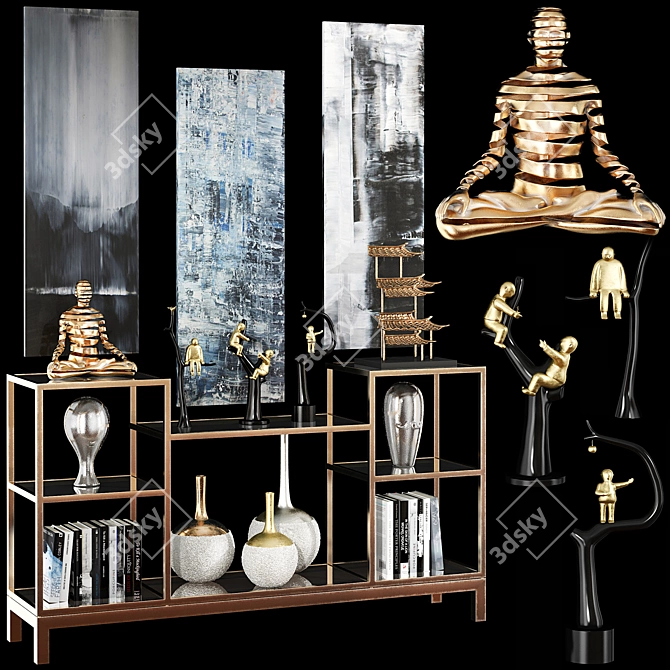 Elegant 48-Piece Decor Set 3D model image 1