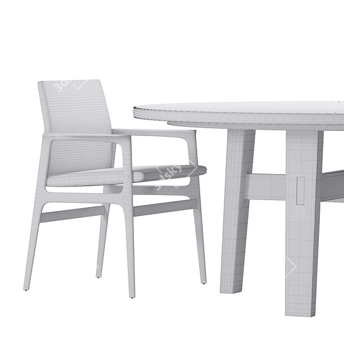 Poliform Ipanema Chair & Home Hotel Table: Stylish Set 3D model image 3