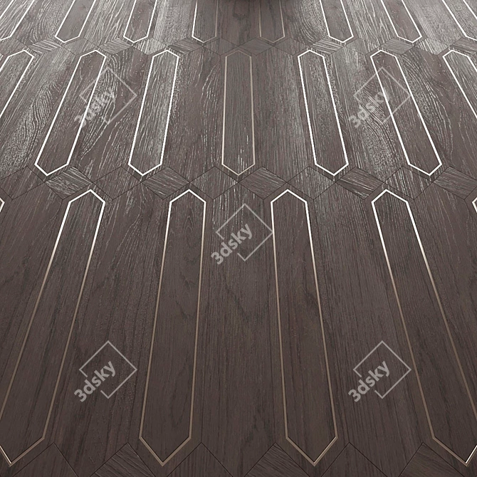 Elegant Leaf-like Gold Parquet 3D model image 1