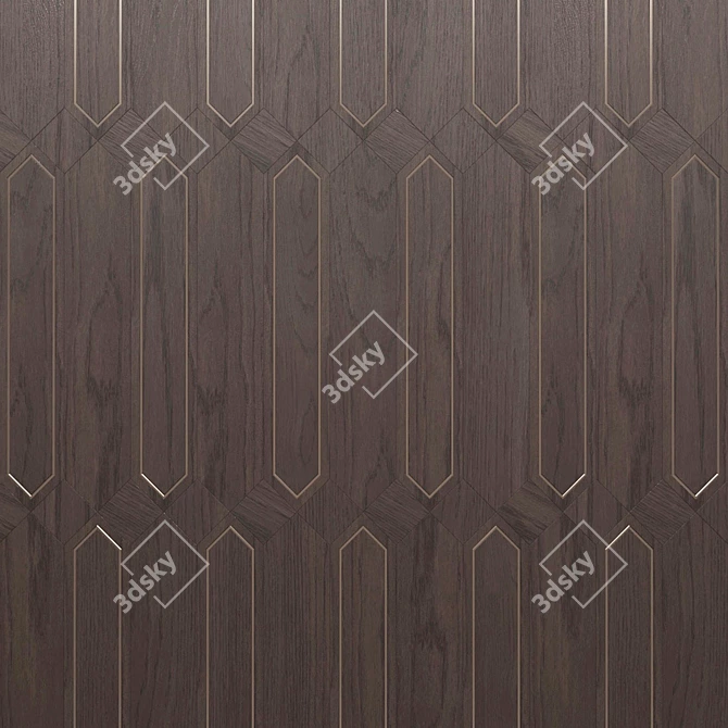 Elegant Leaf-like Gold Parquet 3D model image 2