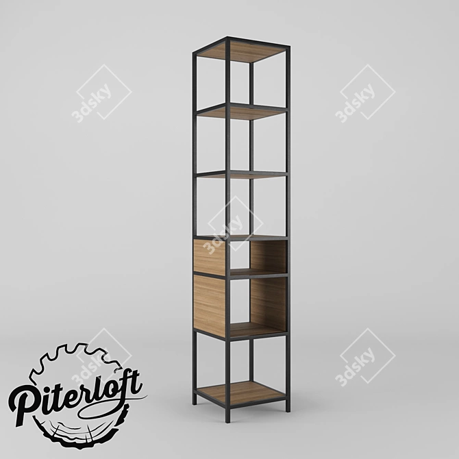 Madison Industrial Shelf 3D model image 1