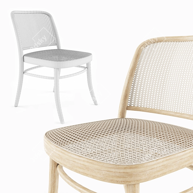 Elegant Bentwood Chair: N.811 3D model image 2