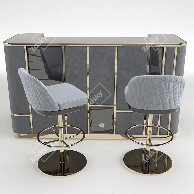 Elegant Giorgio Collection Bar Stool 3D model image 2