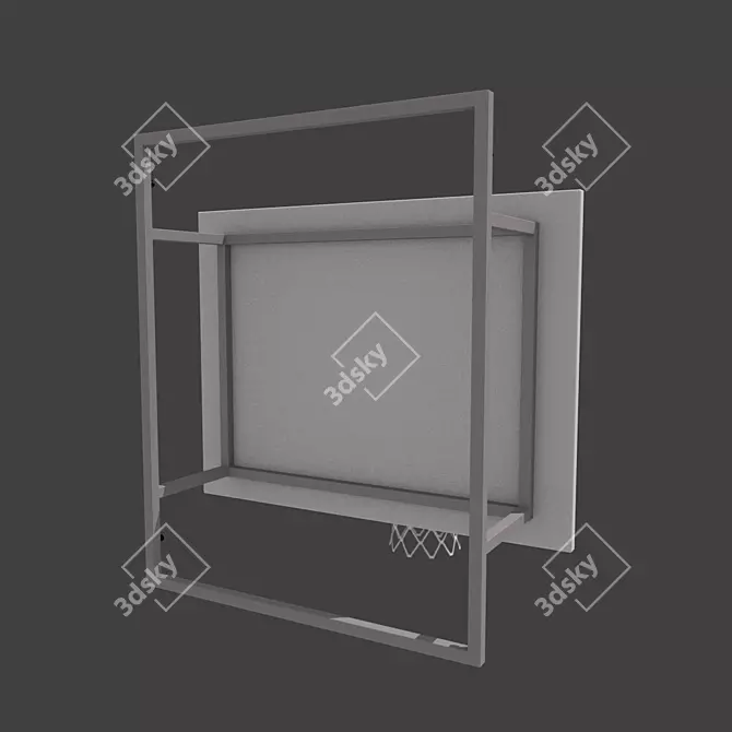 Versatile Basketball Backboard with Basket - 1x1.2x1.2 Dimensions 3D model image 3