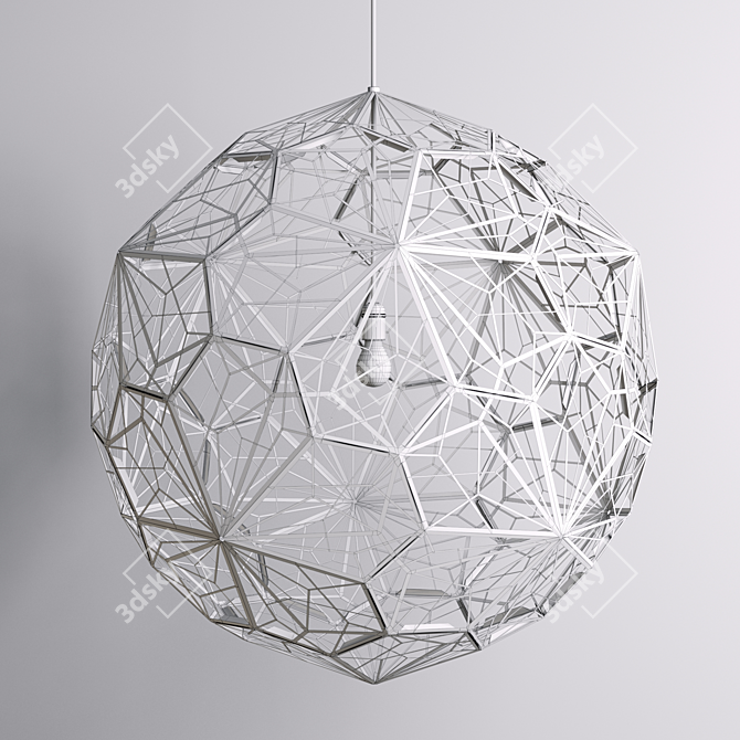 Etch Web Steel Pendant: Contemporary Steel Lighting 3D model image 3