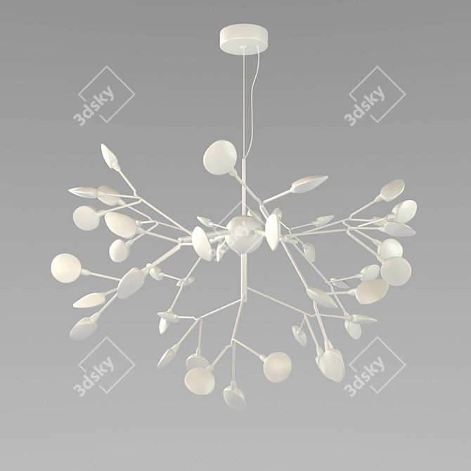 Modern White Metal Pendant Light 3D model image 1