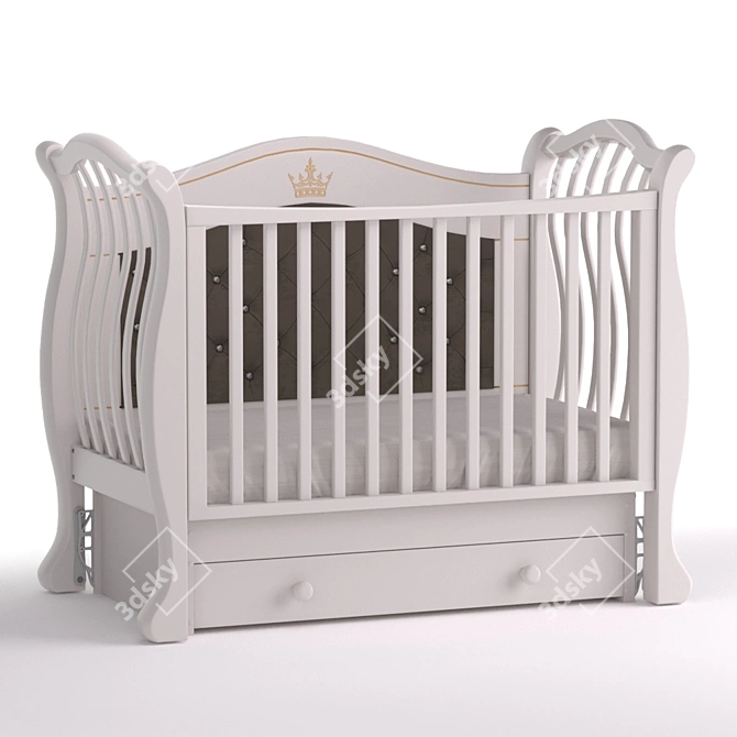 Gabriella Luxury Plus Cot: Ultimate Comfort for Your Baby 3D model image 1