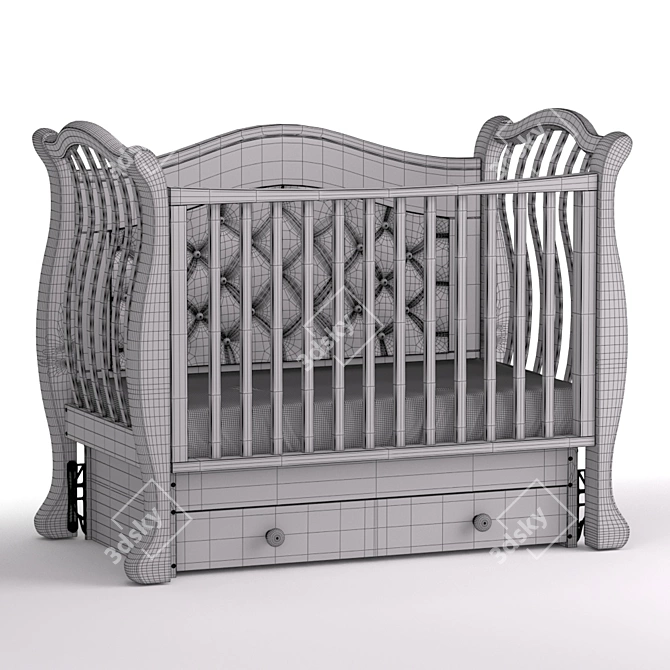 Gabriella Luxury Plus Cot: Ultimate Comfort for Your Baby 3D model image 3