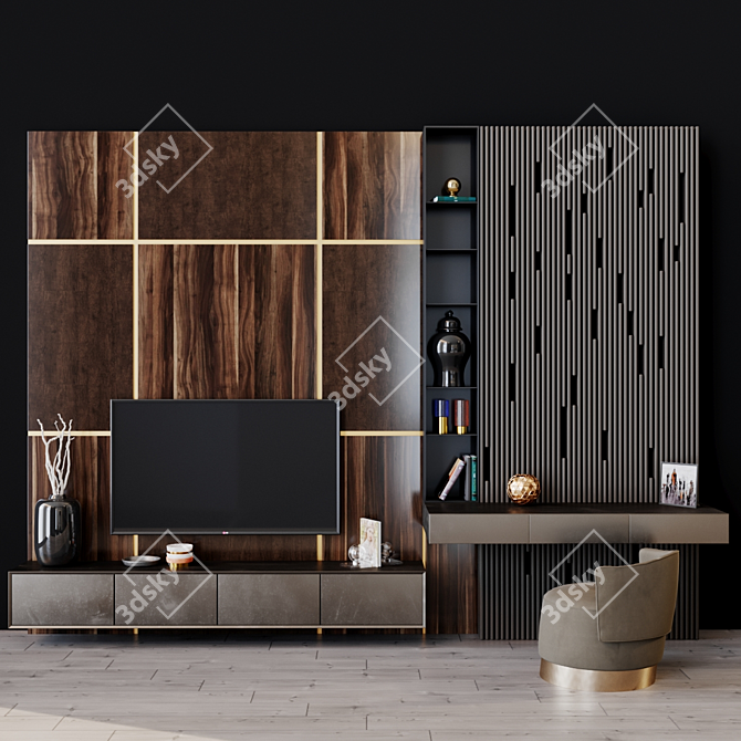 Modern TV Set 81 - Sleek Design 3D model image 1