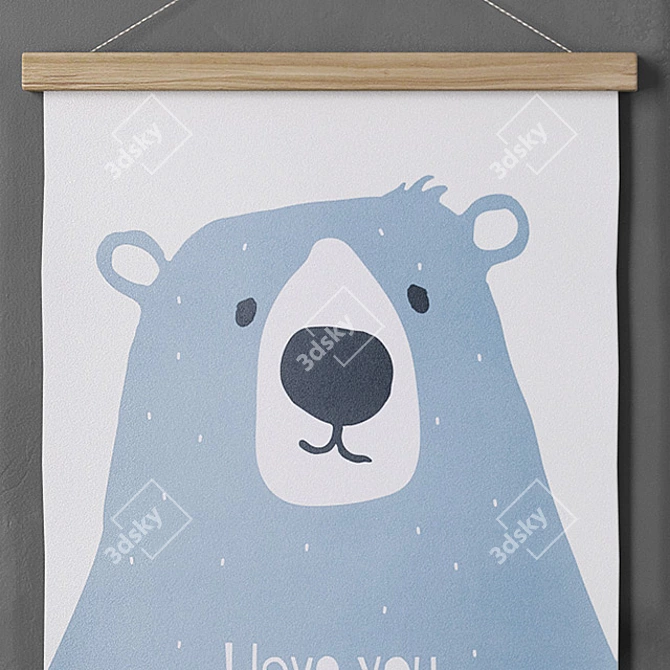 Bear and Grow Up Picture Frame (30 x 40 cm) 3D model image 3