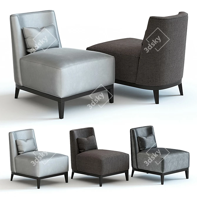 Sleek Lisbon Armchair: Detailed 3D Model 3D model image 1