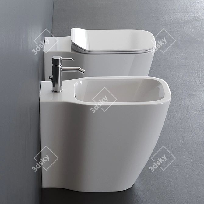 Essence-C Ceramic WC & Bidet 3D model image 2