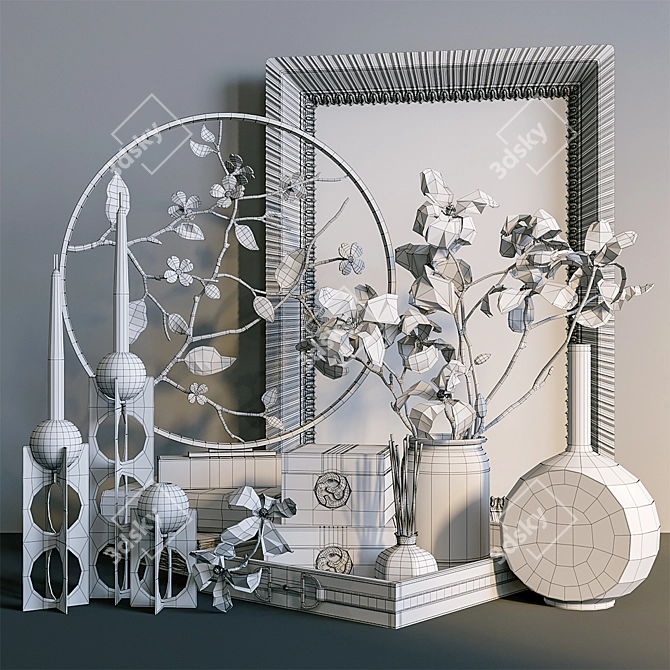 Elegant Magnolia Blossom Decor 3D model image 3