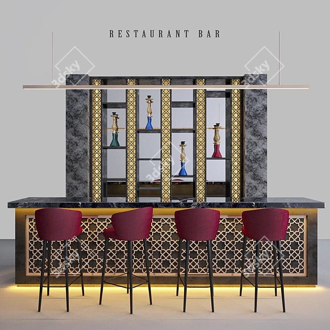 Restaurant Bar Set 3D model image 1