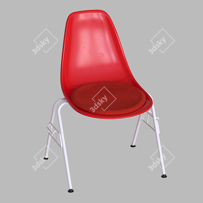 Modern Design Plastic Side Chair 3D model image 1