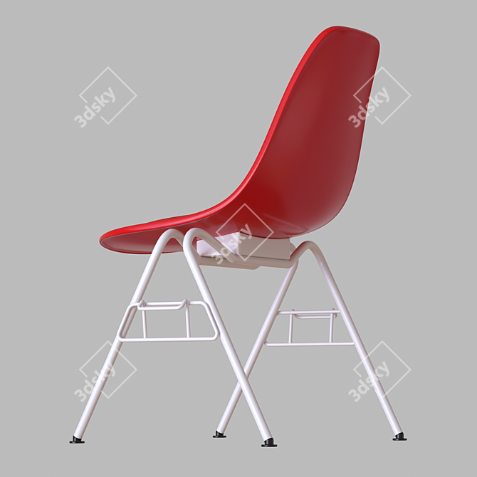 Modern Design Plastic Side Chair 3D model image 2