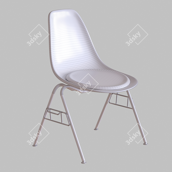 Modern Design Plastic Side Chair 3D model image 3