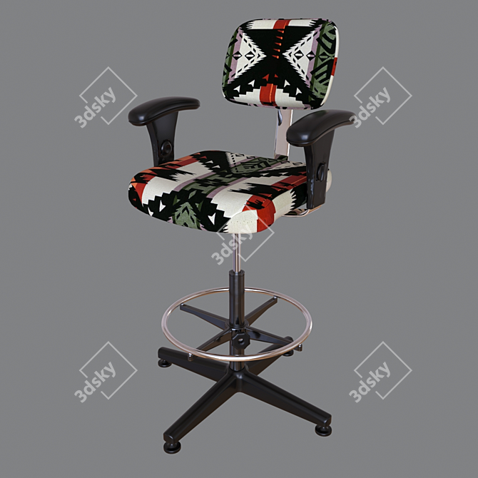 Ergonomic Work Stool 3D model image 2