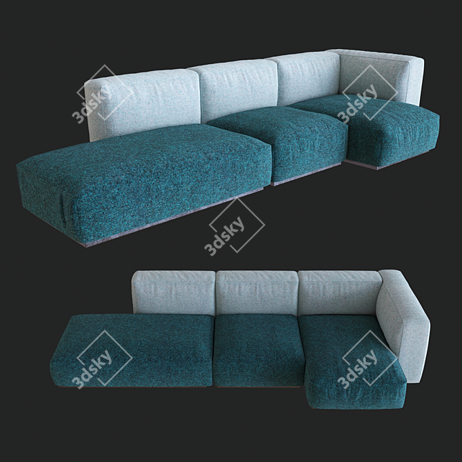 HAY Mags Soft Sofa: Modern Elegance 3D model image 1
