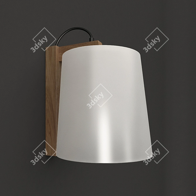 Mondo Satin White Glass Wall Light 3D model image 1