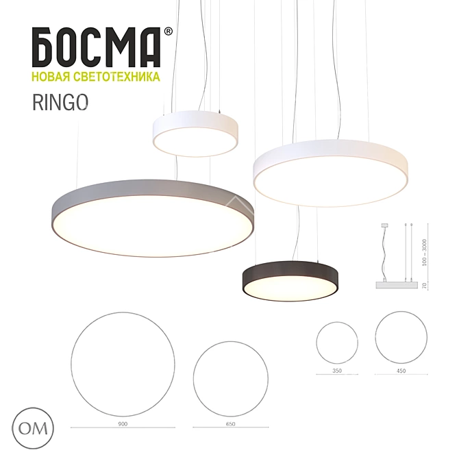 Ringo LED Pendant Lights 3D model image 1