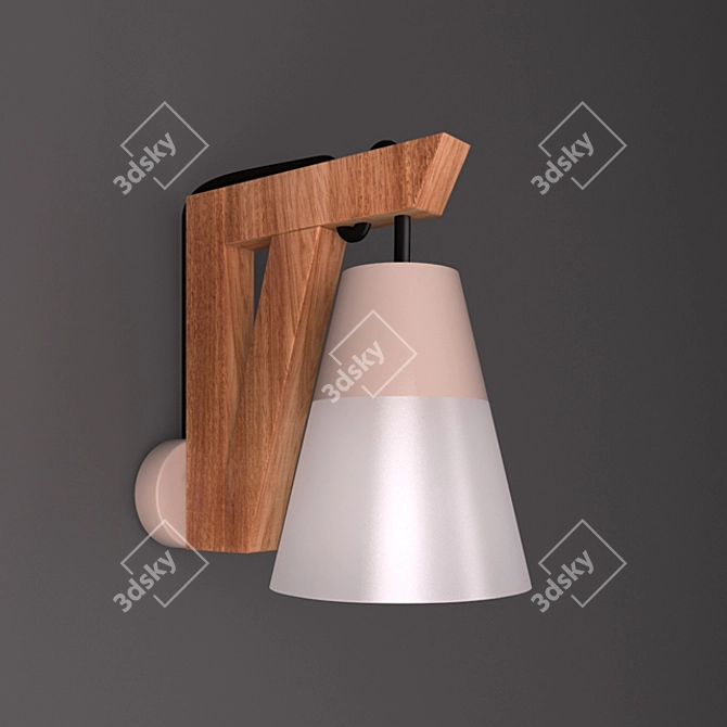 Lucas Wall Light: Satin White Glass, Taupe Fittings 3D model image 1