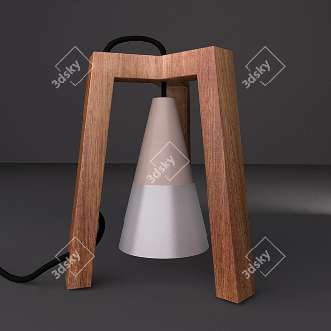 Satin White Glass Table Lamp 3D model image 1