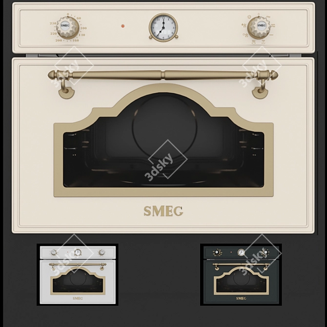 Smeg SF4750MPO Microwave: Sleek & Stylish Multifunction Oven 3D model image 1