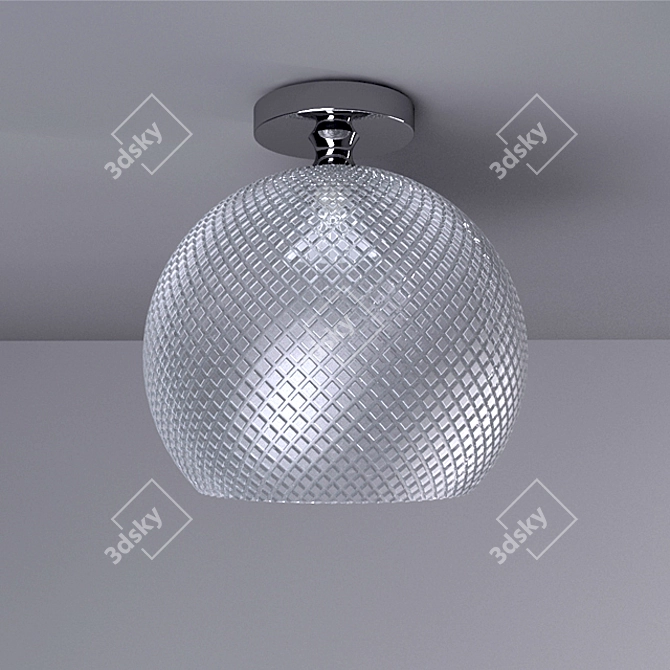 Elegant Glass Ceiling Light 3D model image 1