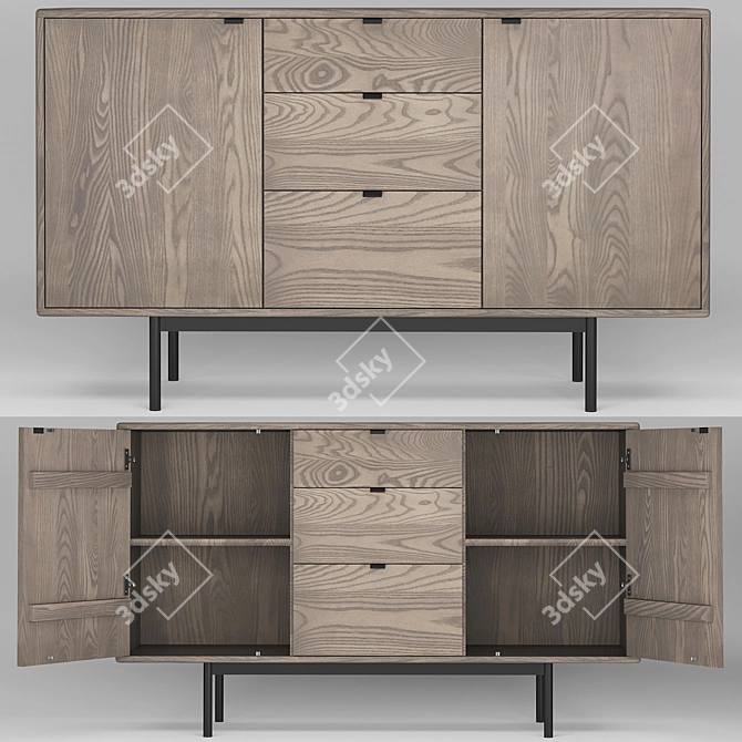 Modern Hensley Storage Cabinet 3D model image 1