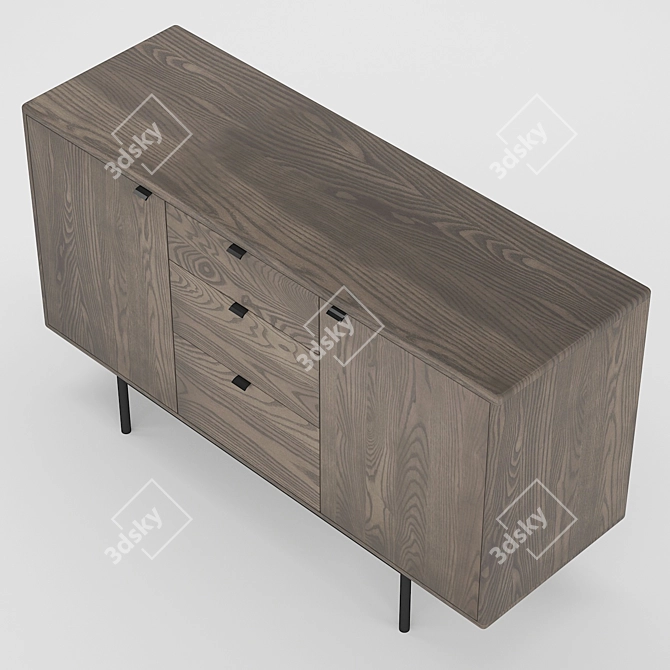 Modern Hensley Storage Cabinet 3D model image 2