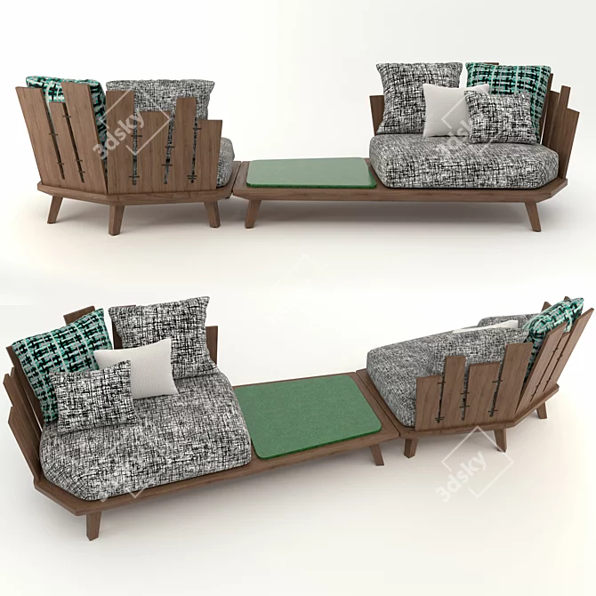 Ethimo Rafael Outdoor Furniture Set 3D model image 1