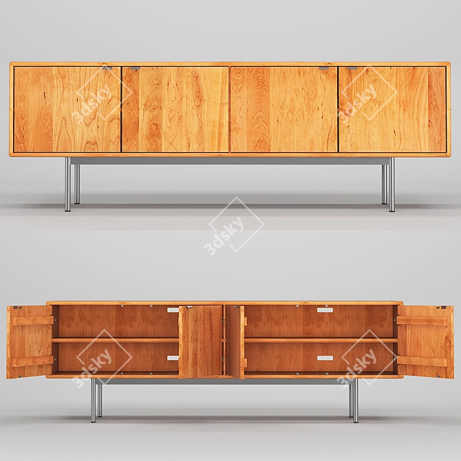 Sleek Hensley Media Cabinets 3D model image 1