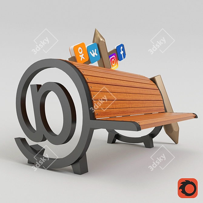 Blogger's Bench 3D model image 1