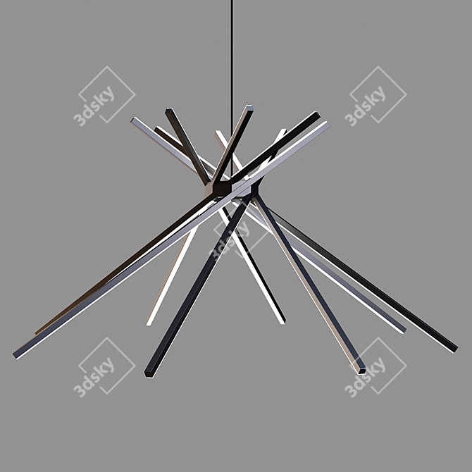 Shanghai Pendant Lamp: Eastern-inspired Aluminum Design 3D model image 1