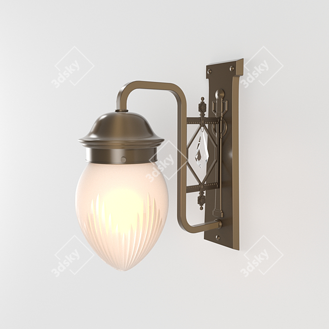 Pannon Brass Wall Light 3D model image 1