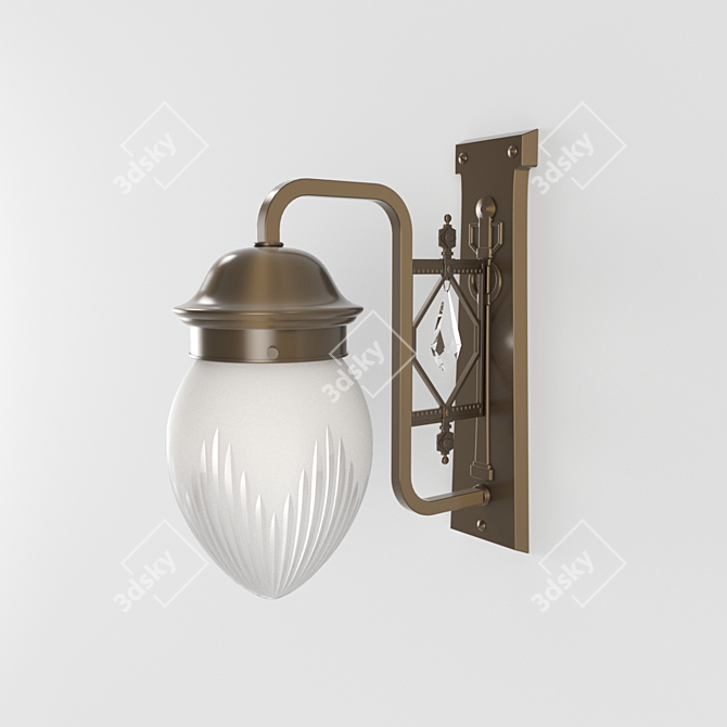 Pannon Brass Wall Light 3D model image 2