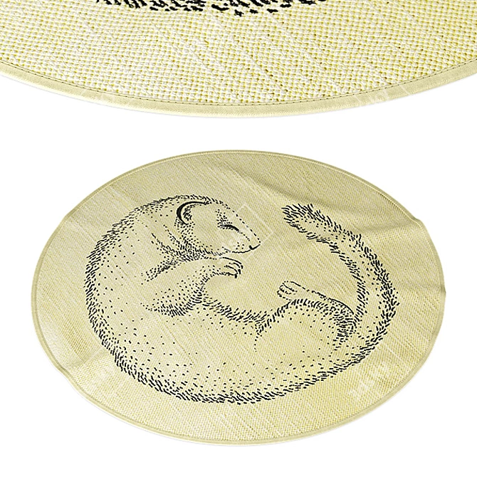 Bloomingville Ferret Round Cotton Weave Rug 3D model image 1